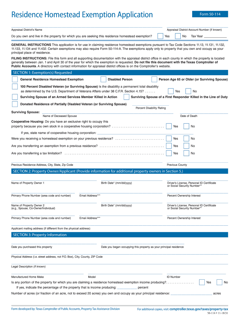  Form 50 114 2018