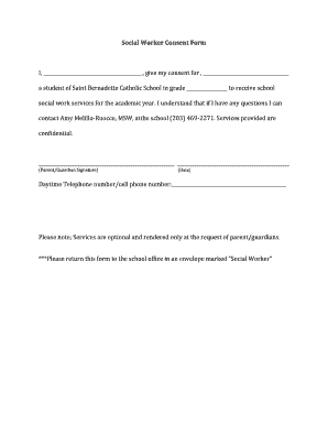 Social Work Consent Form Template