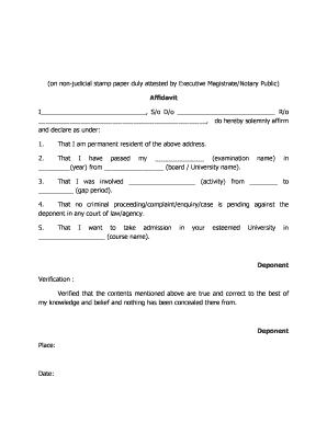 Magistrate Affidavit Format