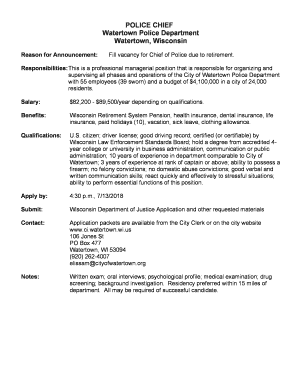 Reason for Announcement Form