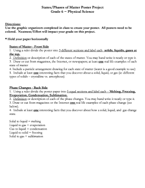 States of Matter Poster PDF  Form