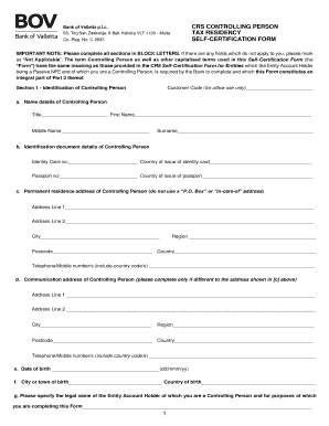 Bov Fatca  Form