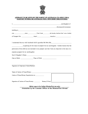 Attestation by the Consular Officer of the MissionPost VFS Global  Form