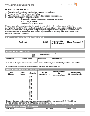  Housing Transfer Application Form 2018