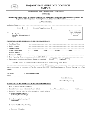 GNM II Year Exam Form DOC