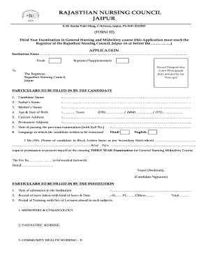 Rnc Result Gnm 3rd Year  Form