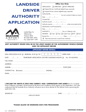  Landside Driver Authority 2014