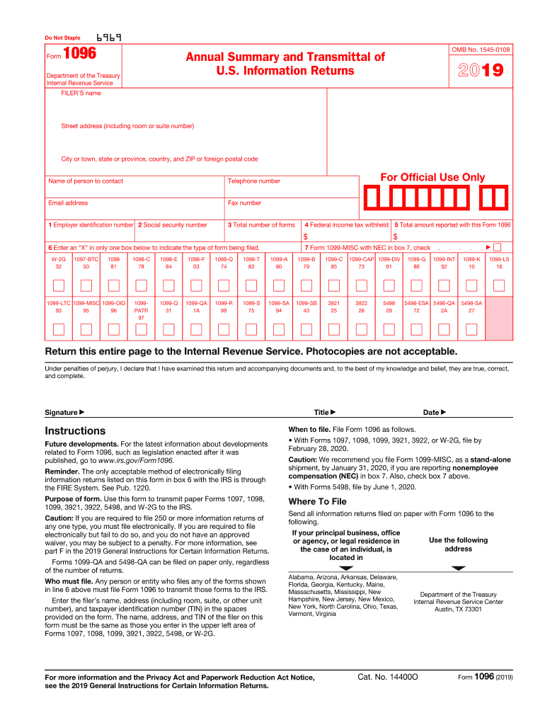 1096 Form