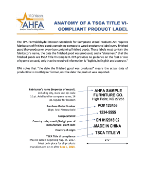 Tsca Title Vi Compliant Label Example  Form