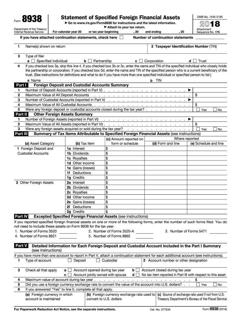  Irs Form 8938 2018