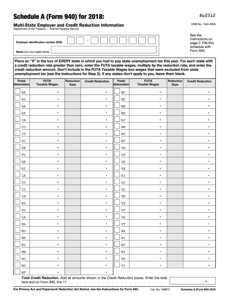  Schedule a Form 940 for 2018