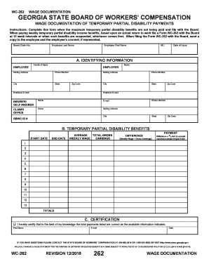 Georgia Temporary Partial Disability  Form