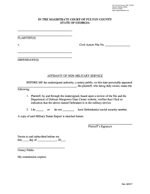 Georgia Service  Form