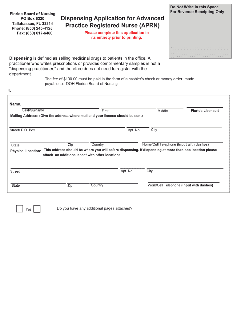 Fl Advanced Practice Registered Nurse  Form