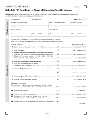 KF, Beneficiary's Share of Minnesota Taxable Income  Form