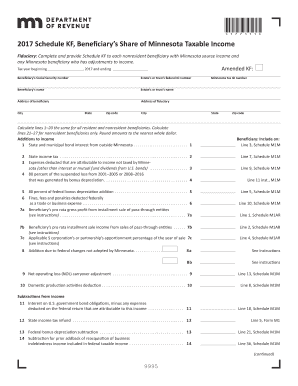 Get and Sign KF, Beneficiary's Share of Minnesota Taxable Income  Form