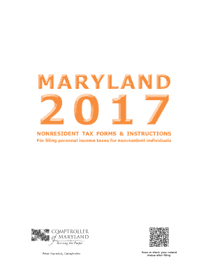Maryland Nonresident Tax Booklet