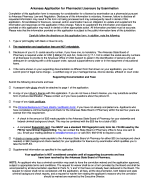 To Arkansas Pharmacy Law and Regulation  Form