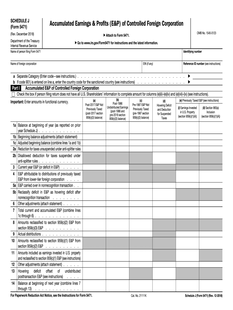  Revised Form 5471 for 2018