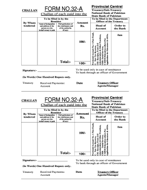 Challan Form 32a