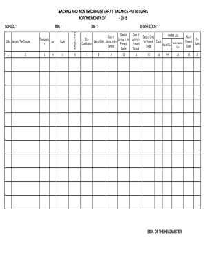 Teachers Monthly Report Sample  Form
