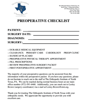 Preoperative Checklist PPT  Form