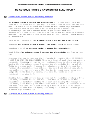 Bc Science Probe 9 Textbook Answers  Form