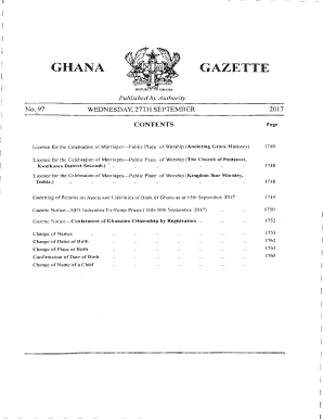 Ghana Gazette Online  Form