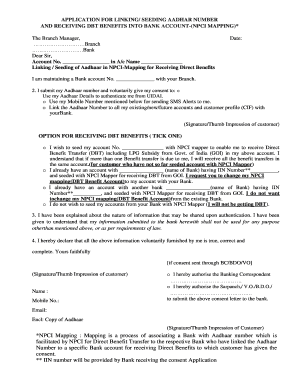 Application for Linking Seeding Aadhaar Number  Form