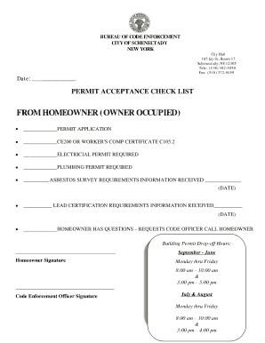 Schenectady Building Department  Form