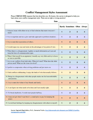 Conflict Style Assessment  Form