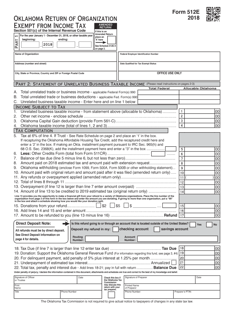 Get and Sign Oklahoma Return of Organization Exempt from Income Tax Form 2018