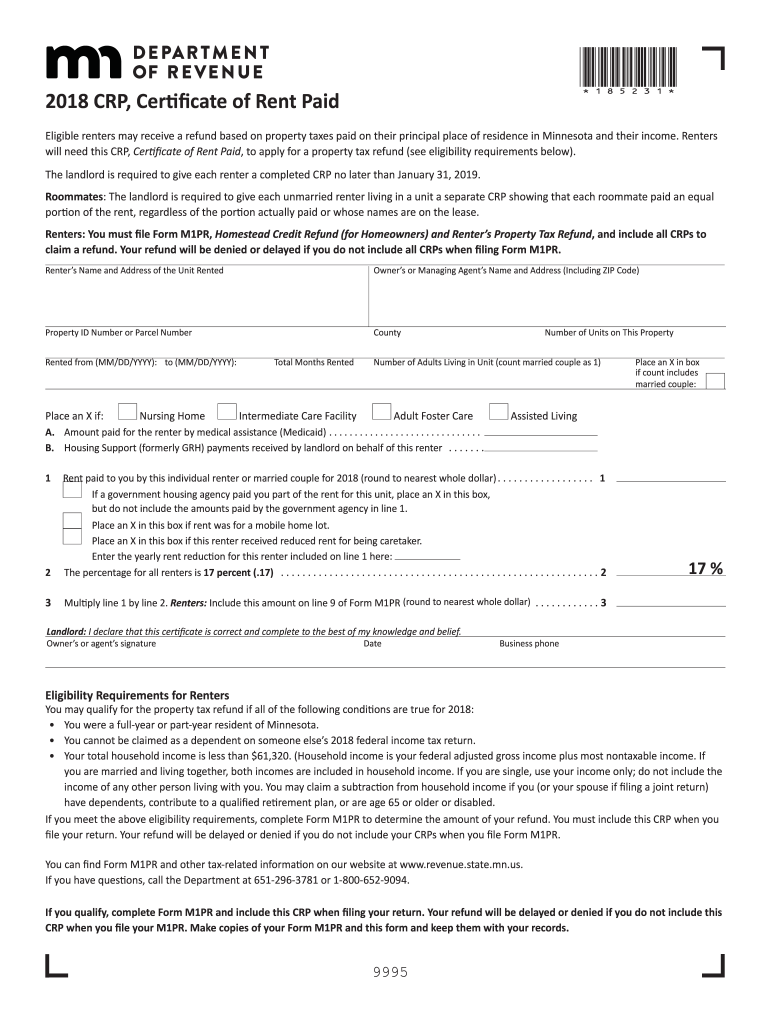  Crp Forms for 2018