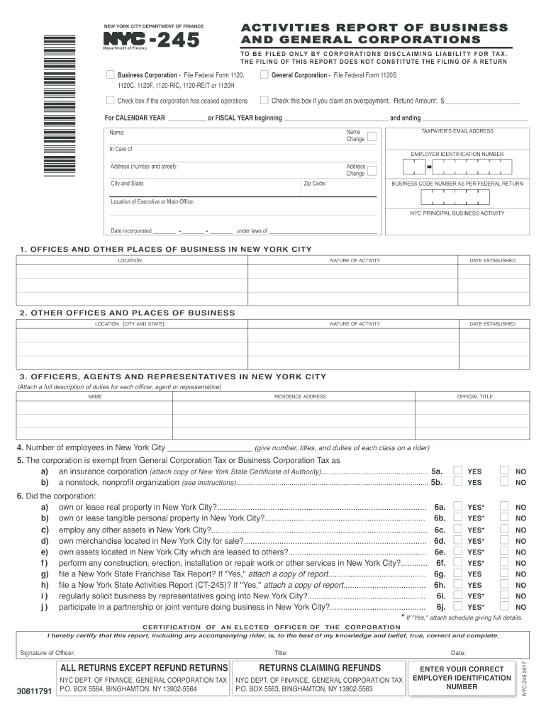  Nyc 245  Form 2017