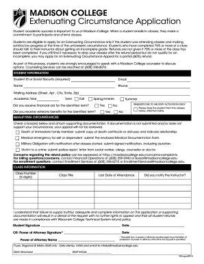 MADISON COLLEGE Extenuating Circumstance Appeal  Form