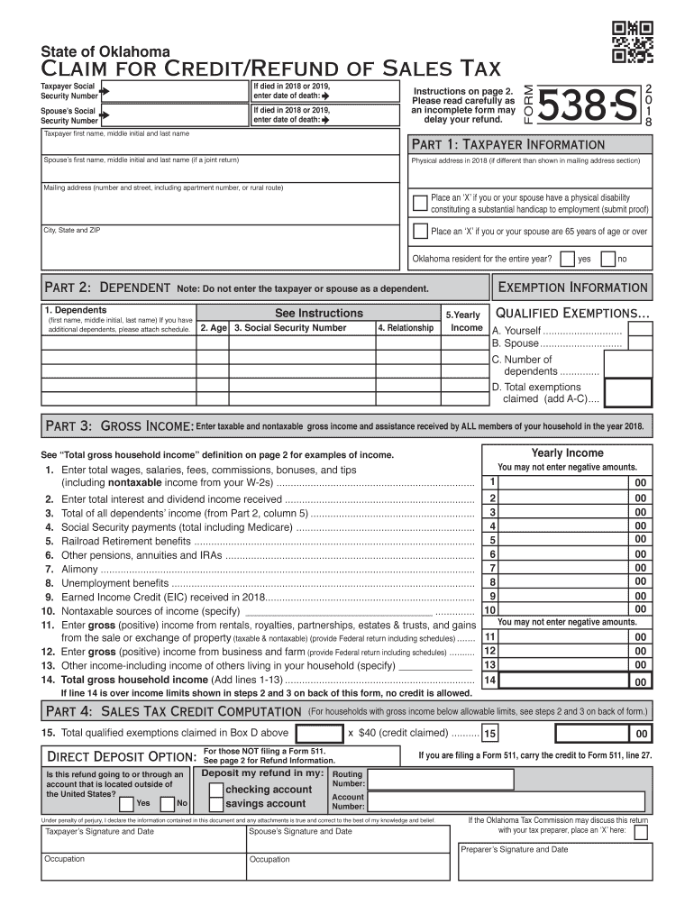  538 Form 2018