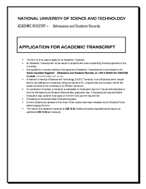 Nust Transcript Form