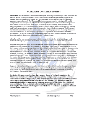 Ultrasonic Cavitation Consent Form PDF