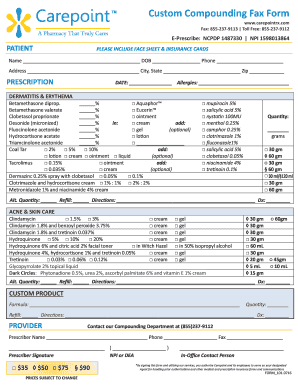 Custom Compounding Fax Form