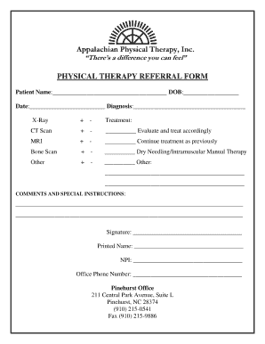 Physical Therapy Referral Form