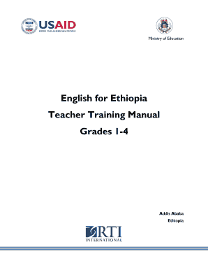English for Ethiopia Teacher Training Manual Grades 1 4  Form