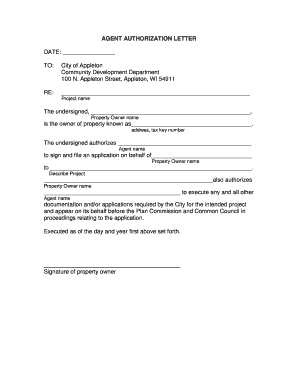 Agent Authorization Letter  Form