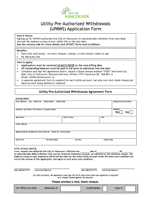 Download the Agreement Form City of Vancouver