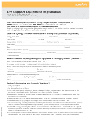  Life Support Equipment Registration 2018