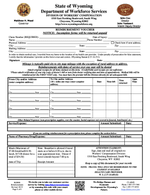  Wyoming Reimbursement Form 2015-2024