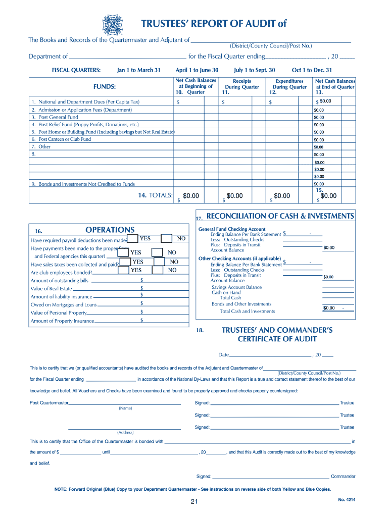 Trustees Audit  Form