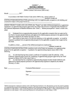 Skilled and Trained Workforce Monthly Report Form