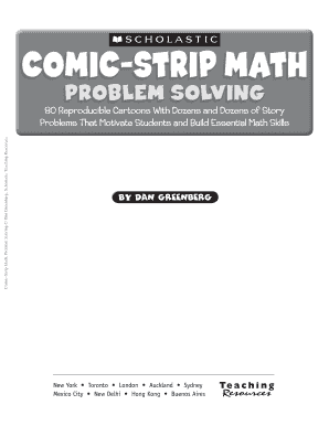 Comic Strip Math Problem Solving PDF  Form