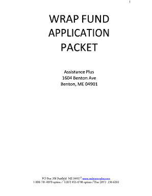 Wrap around Funds Maine  Form