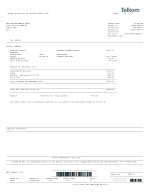 Telkom Invoice PDF  Form